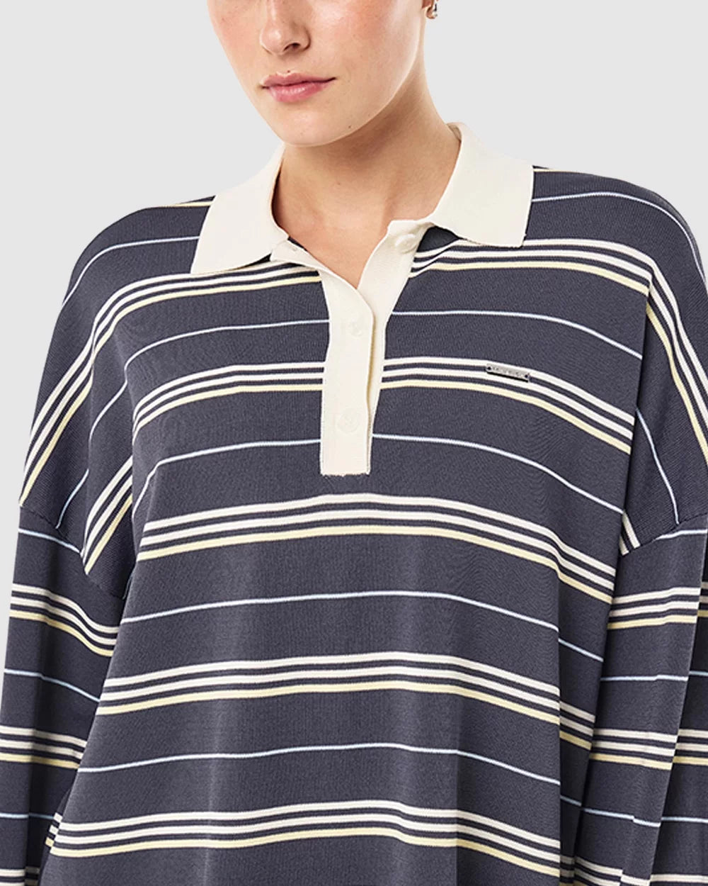 Strata Rugby Knit - Marine Blue Stripe Blud