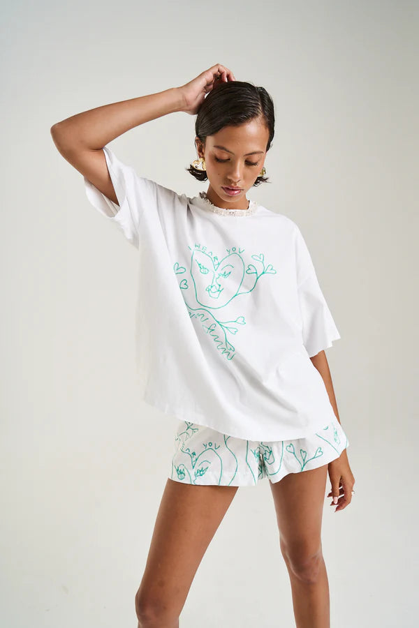 LINEN SHORT - I HEART U