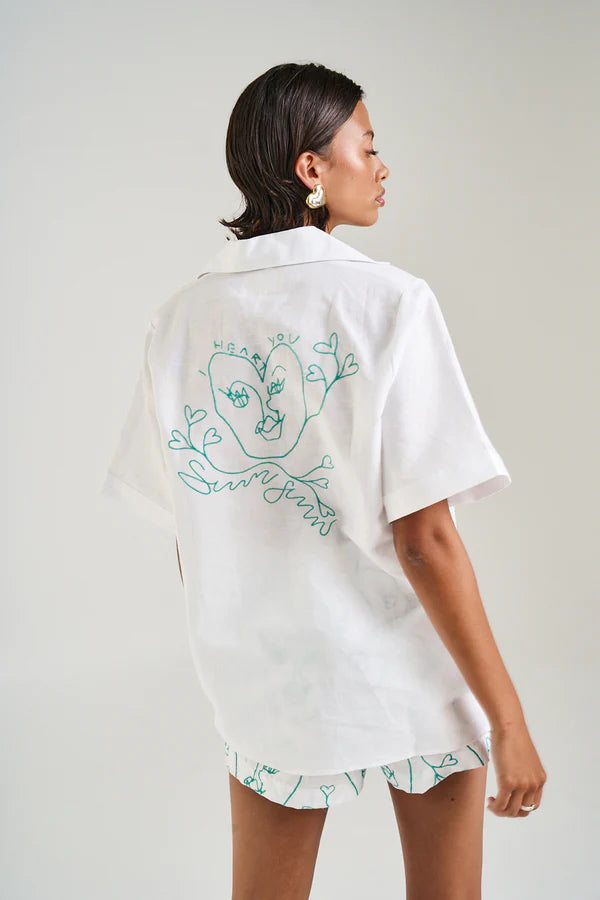 COLLARED SS SHIRT - I HEART U