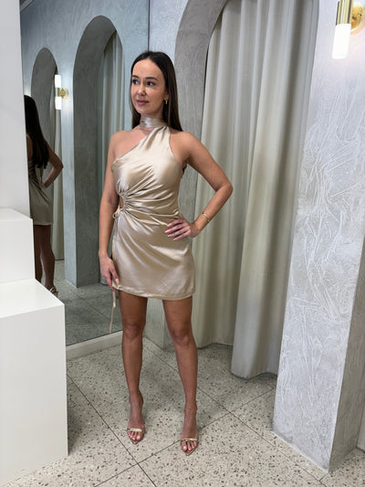 Alia Mini Dress - Champagne Gold