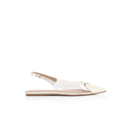 Rhi Flat Vinylite & Ivory Patent Leather