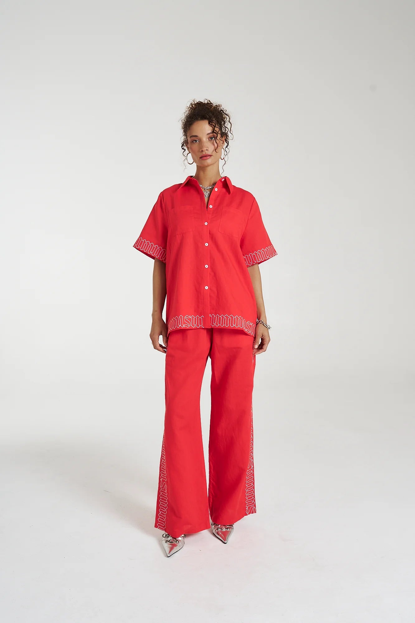 Sig Linen Shirt - Scarlet Summi