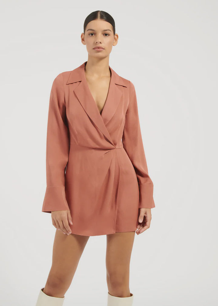 Walker Mini Dress- Clay