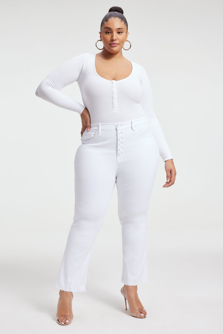GOOD CURVE STRAIGHT JEANS - WHITE001