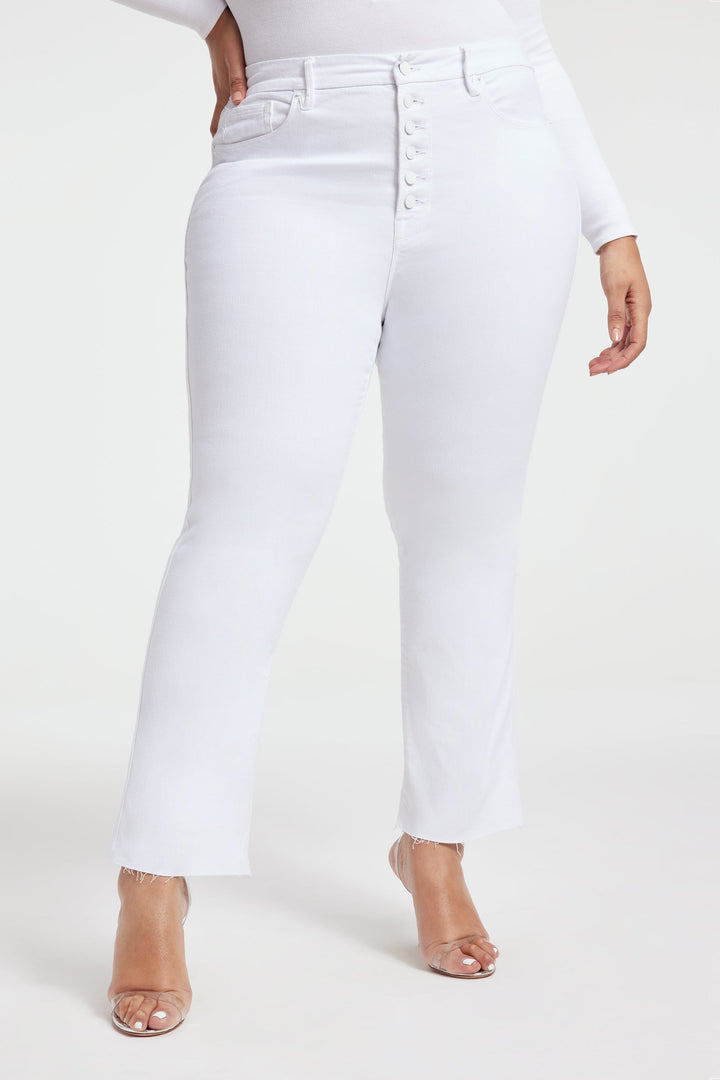 GOOD CURVE STRAIGHT JEANS - WHITE001