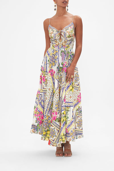 Long Dress With Tie Front - Amalfi Amore