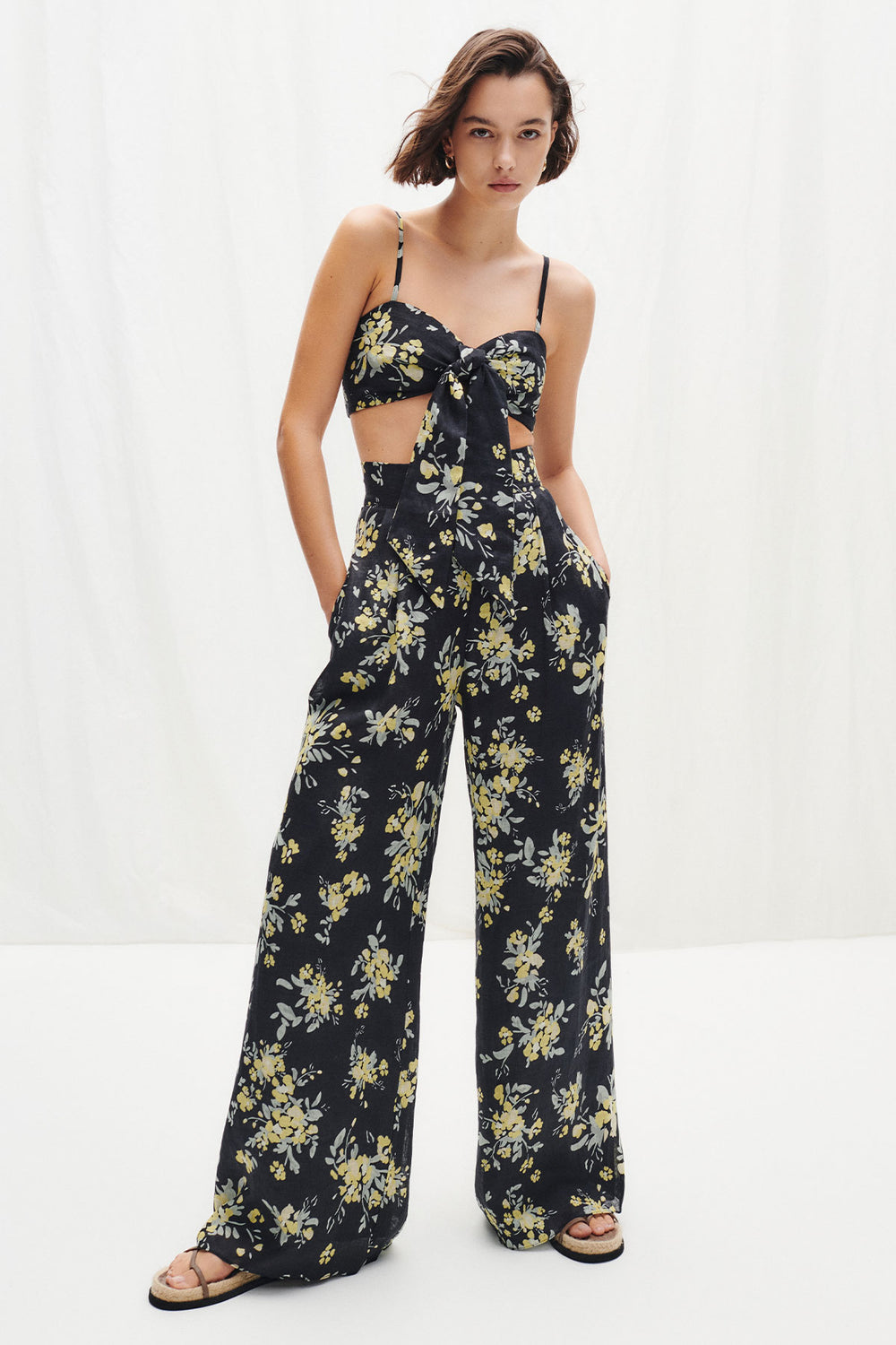 Goldie Tie Front Bralette - Black