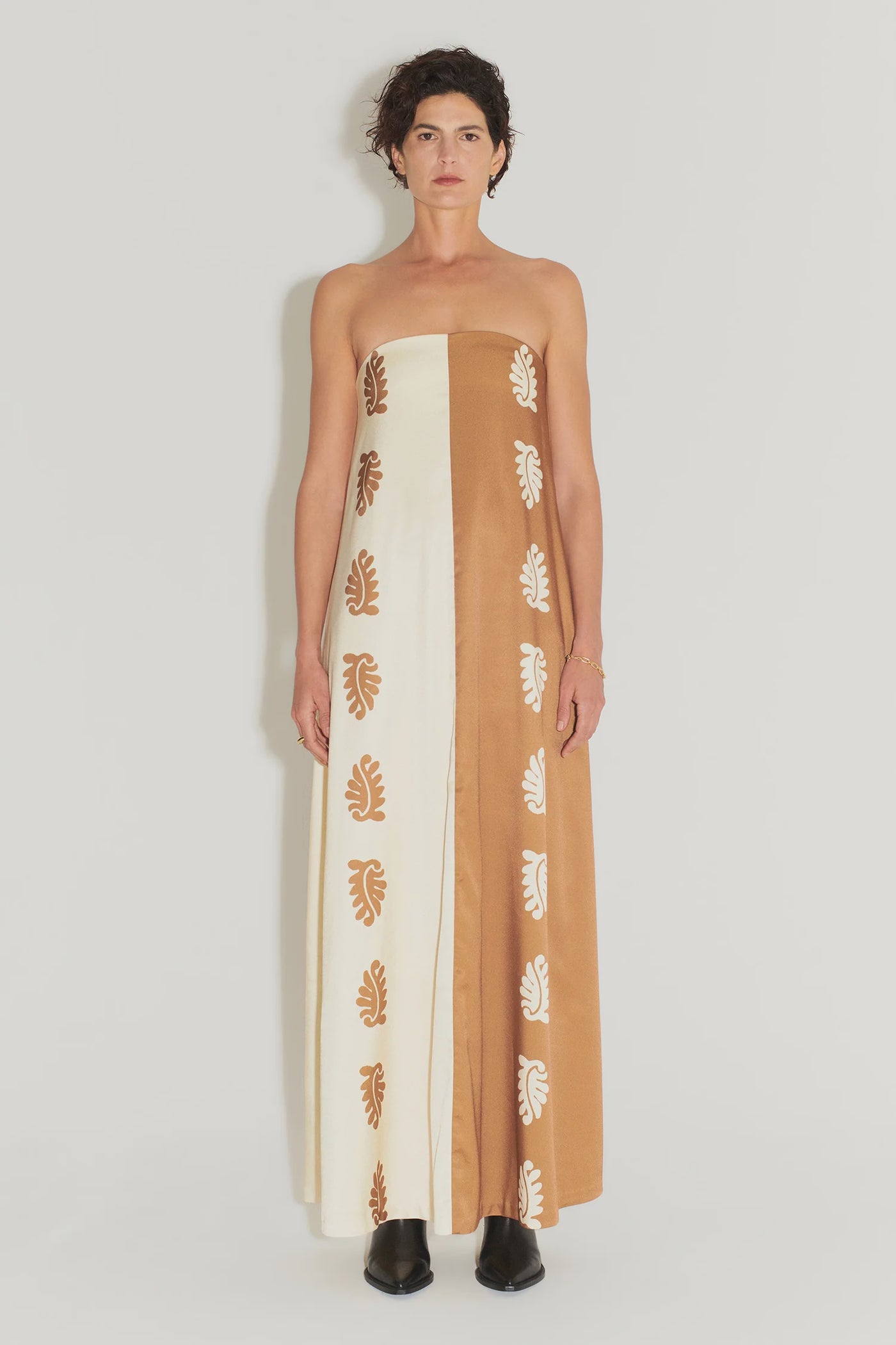 Ikaria Trapeze Dress - Stencil Leaf