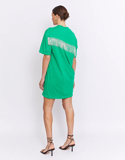 Disco Tee Dress- Moss