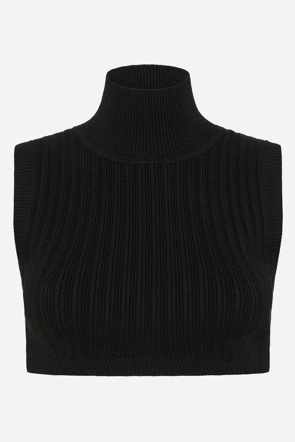 Word Is Out Crop Knit Top - Black