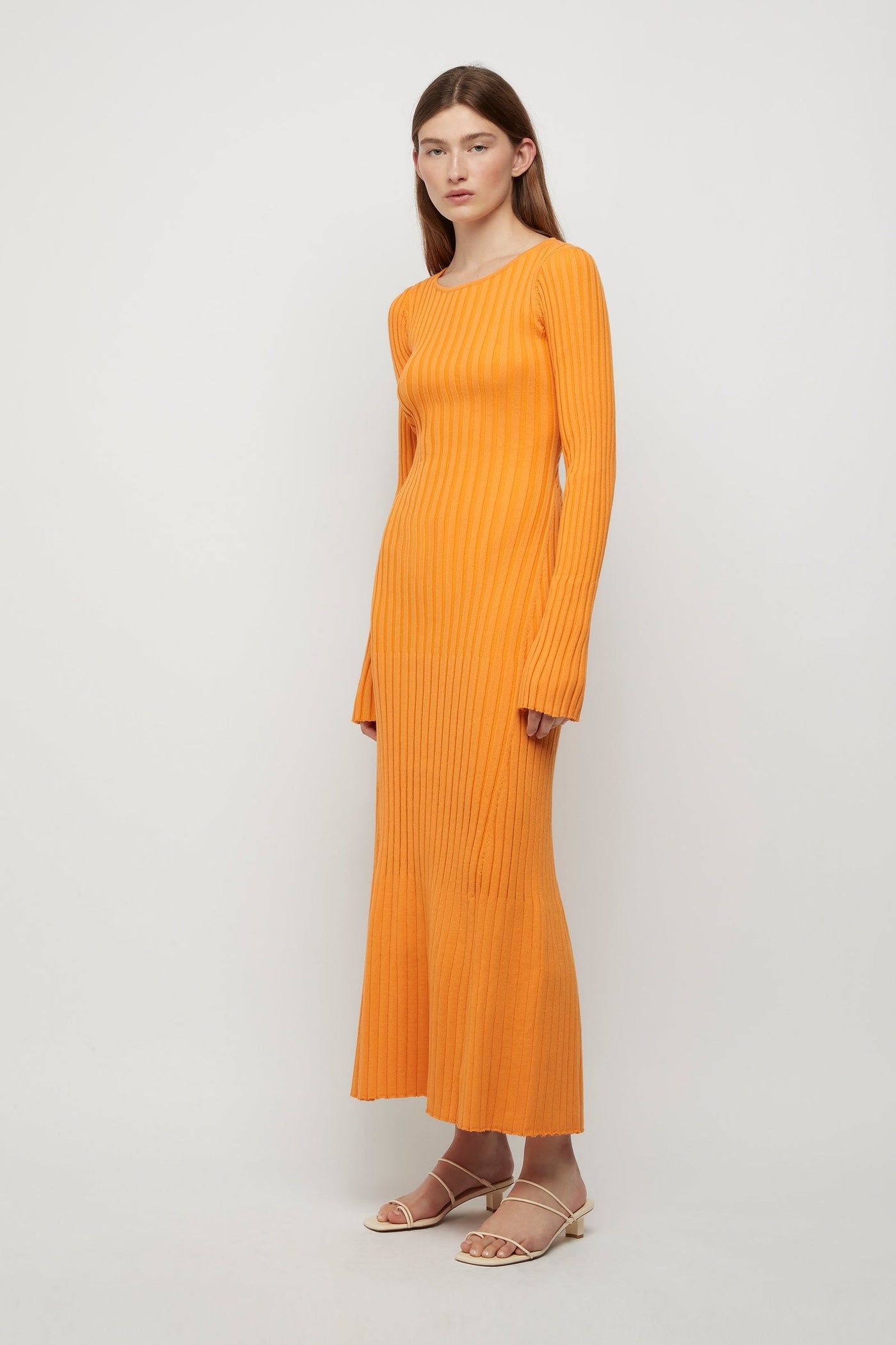 Lowry Cross-Back Knit Dress - Tangerine