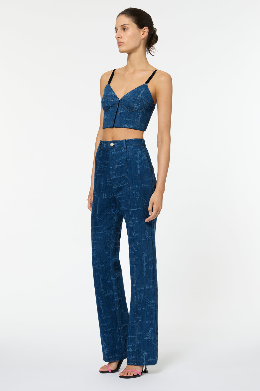 Graffiti Denim Bustier