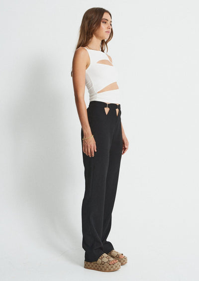 Full Moon Cut Out Top - White