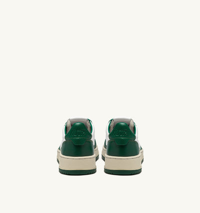 Medalist Low Sneakers in White and Green Leather