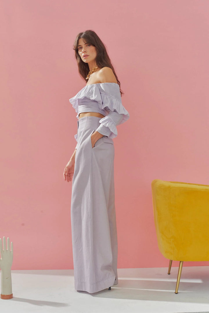 Elle Ruffle Top - Lilac