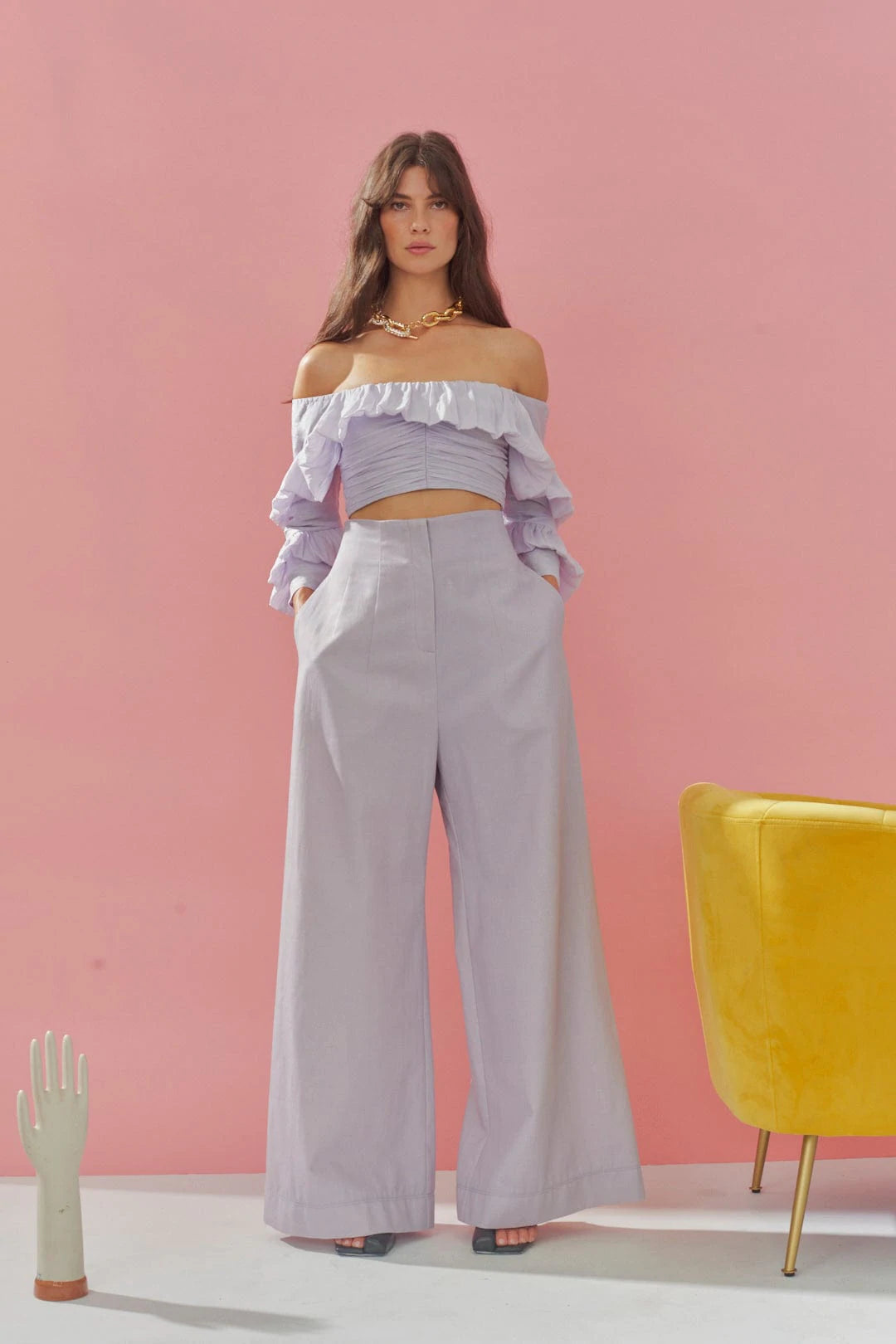 Elle Ruffle Top - Lilac