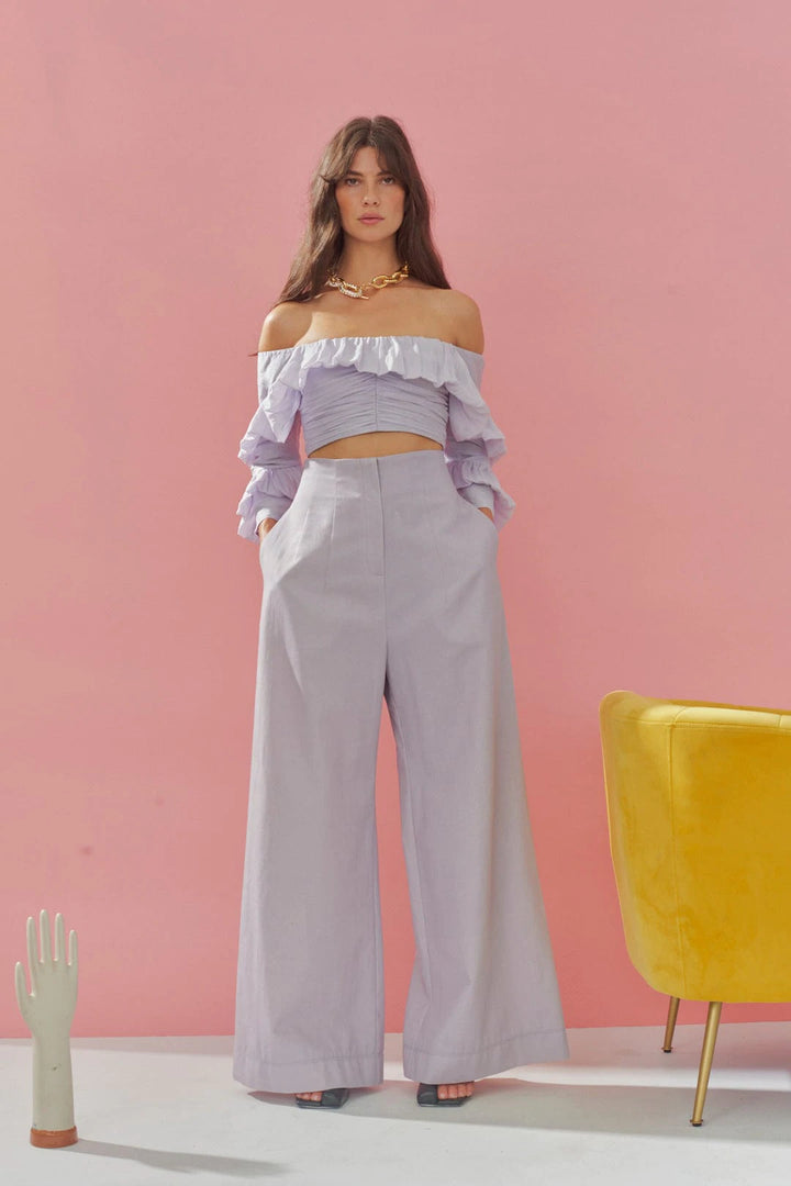 Elle Ruffle Top - Lilac