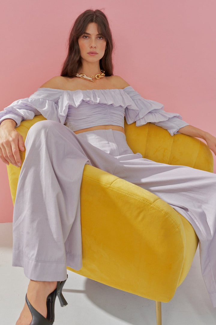 Elle Ruffle Top - Lilac