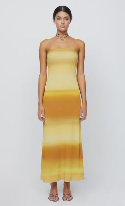 Amara Strapless Maxi Dress - Golden Ombre