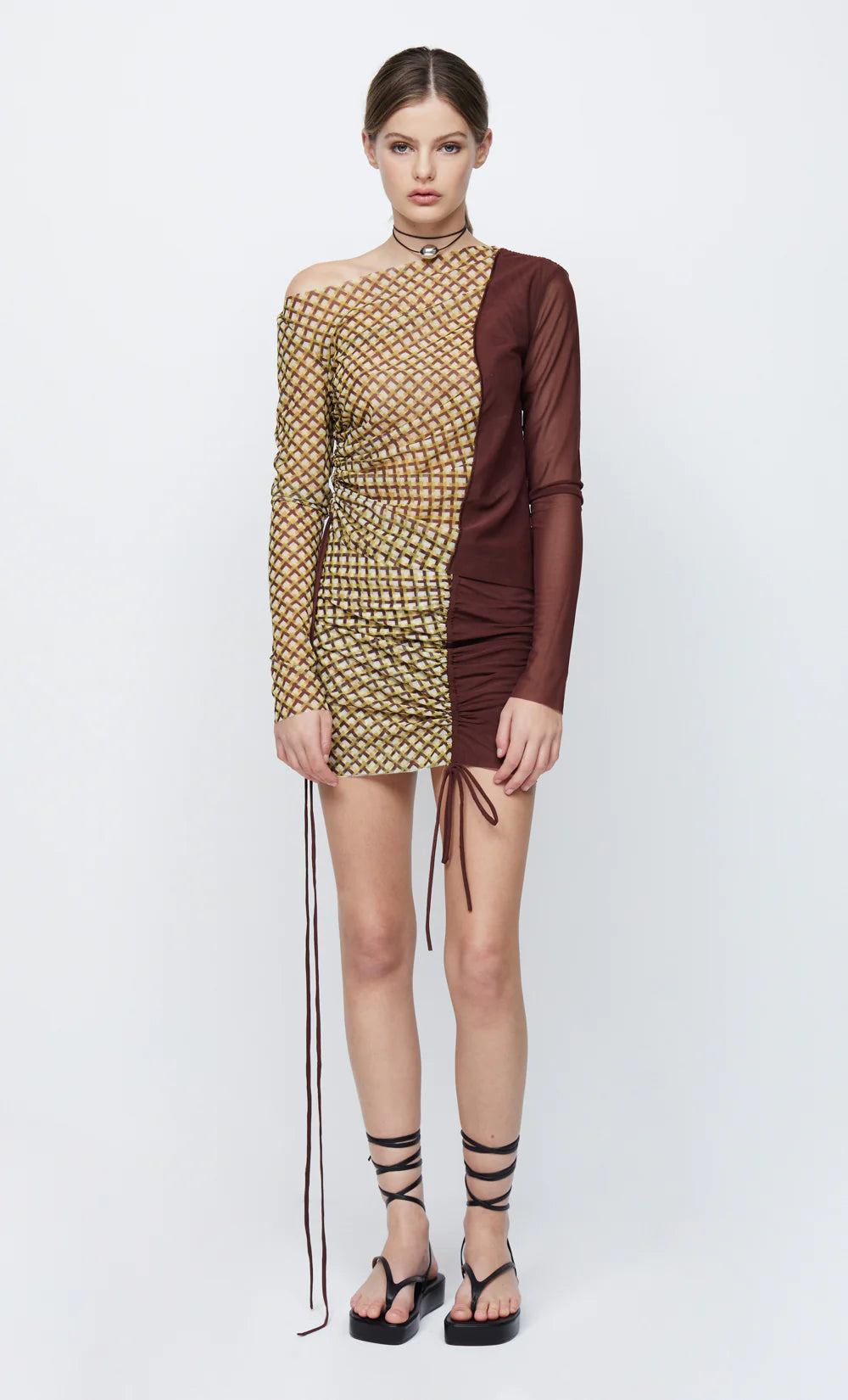 Marcella LS Mini Skirt- Siena Geo/ Plum