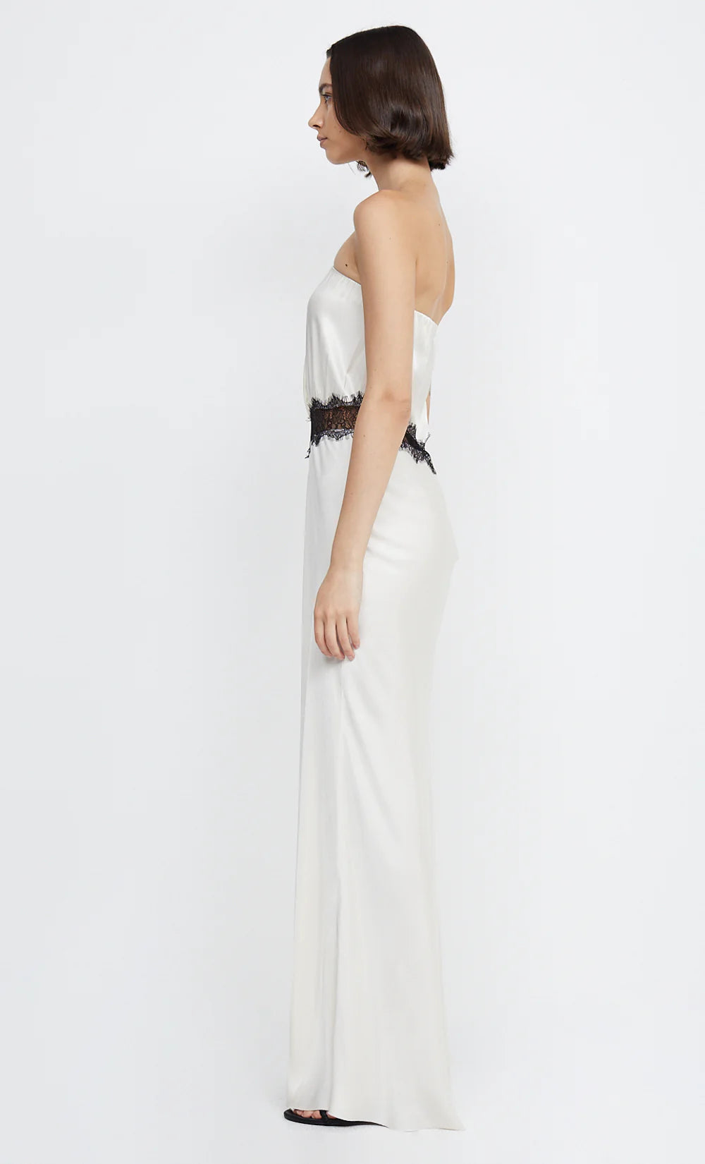 Spencer Lace Strapless Maxi- Ivory/ Black