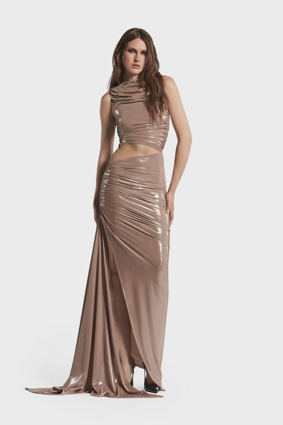 Extreme Drape Gown - Gold Lash