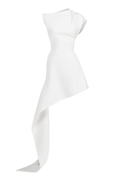 Indicative Cut Away Dress - White